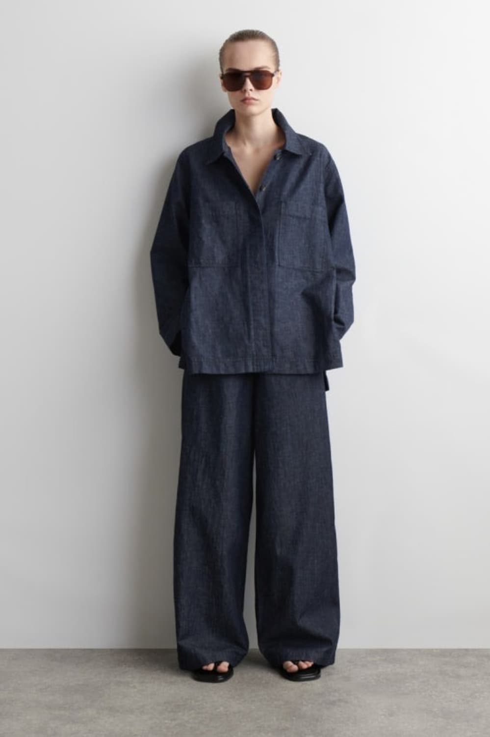 코스 타이 사이드 데님 셔츠 상품이미지1