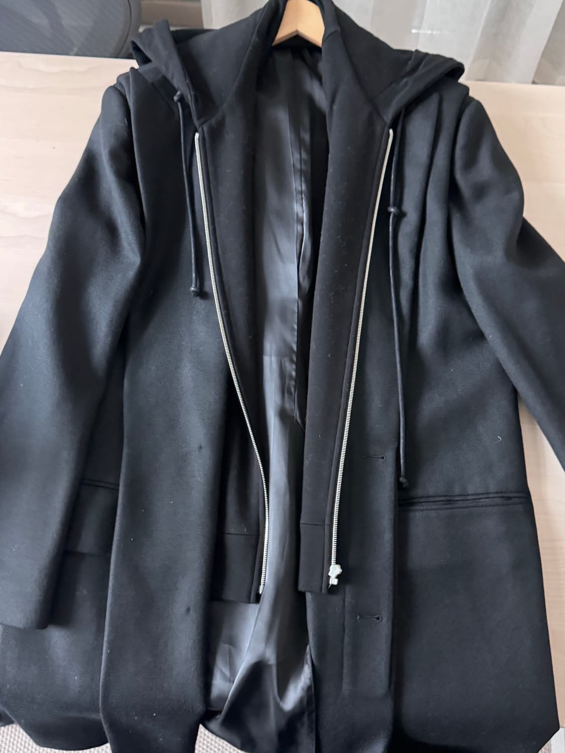 [준지/Juun.J] 23년 후드 레이어드 코트 정식 샘플 상품이미지3