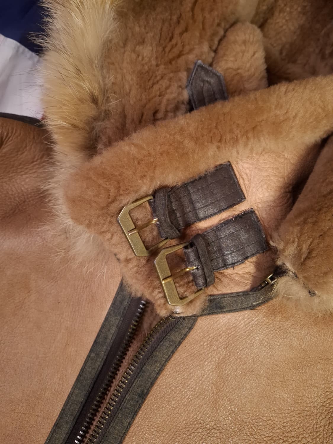 90's 국내산 미공군 B-3 TYPE 천연가죽 항공 폭격기 무스탕 상품이미지7