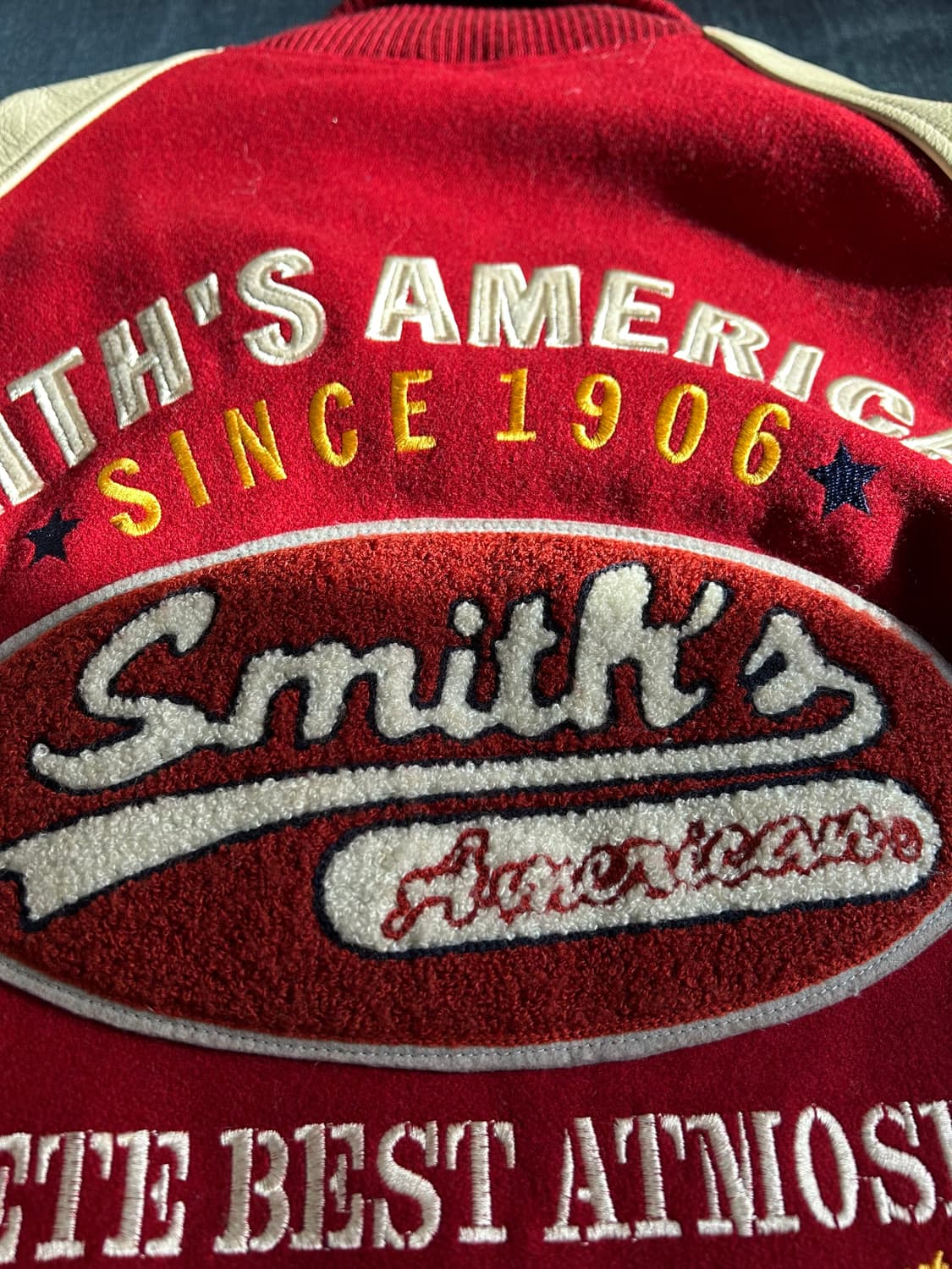 Smith American 빈티지 레더암 울 바시티 자켓 상품이미지10