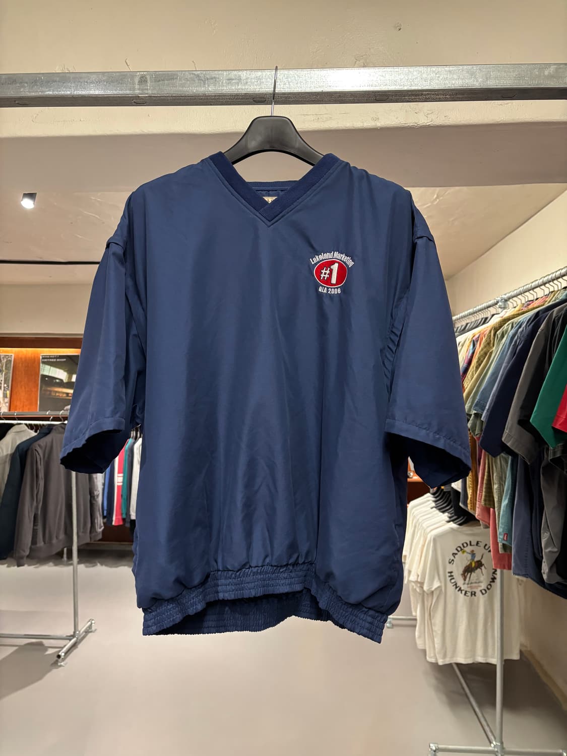 빈티지 v넥 반팔 바람막이 웜업 (소매 탈부착 가능)   상품이미지6