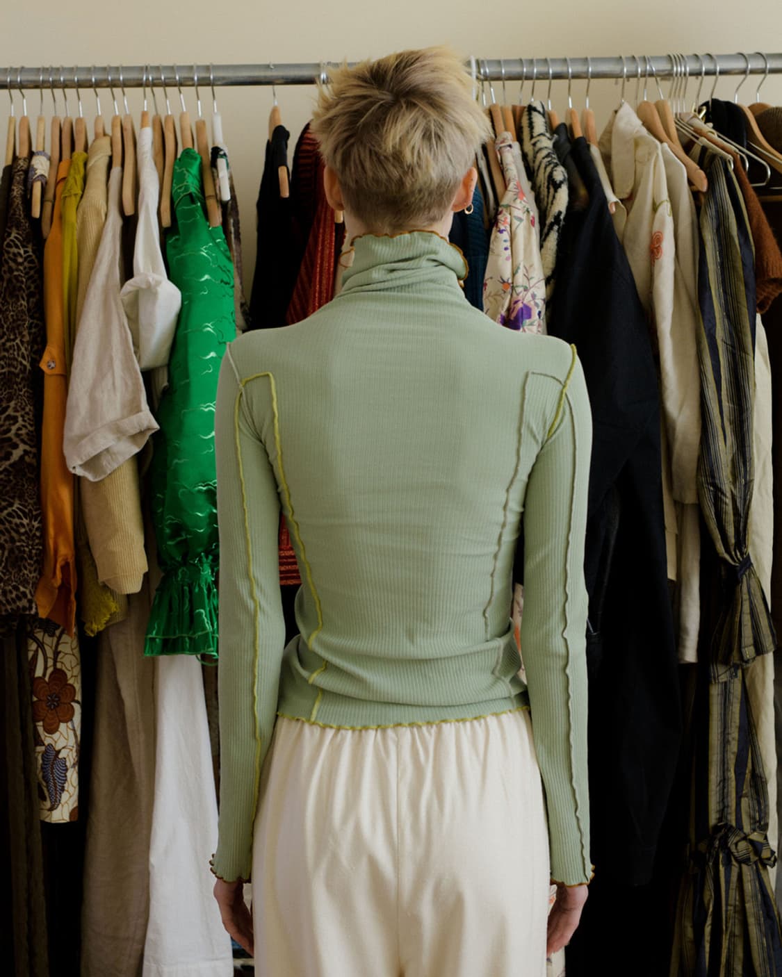 [XS]베이스레인지 OMATO 터틀넥 탑/그린 상품이미지2