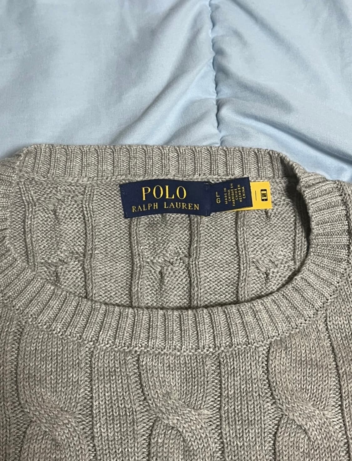 폴로랄프로렌 L 케이블 꽈배기 그레이 니트 팔아요! 상품이미지3