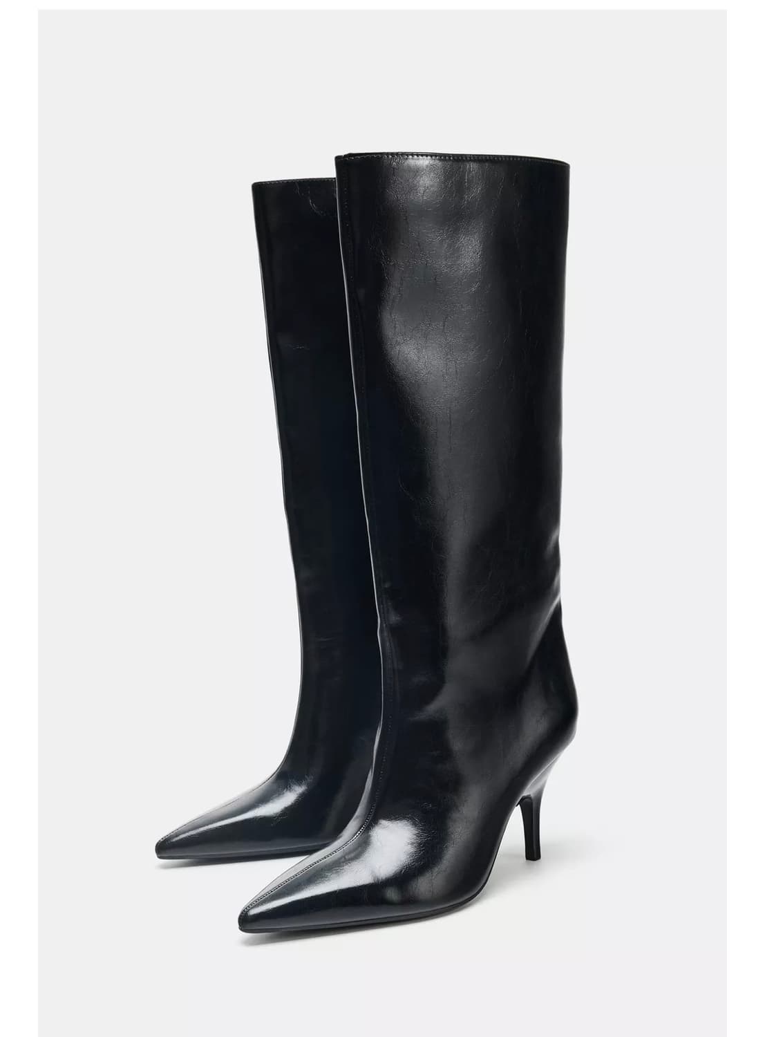 (새상품) ZARA 포인티드 토 키튼 힐 롱 부츠 상품이미지2