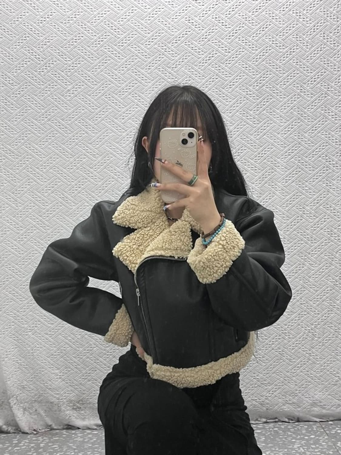 자라 모던 힙 락시크 핀터감성 양털 크롭 무스탕 자켓 XS C07856 상품이미지1