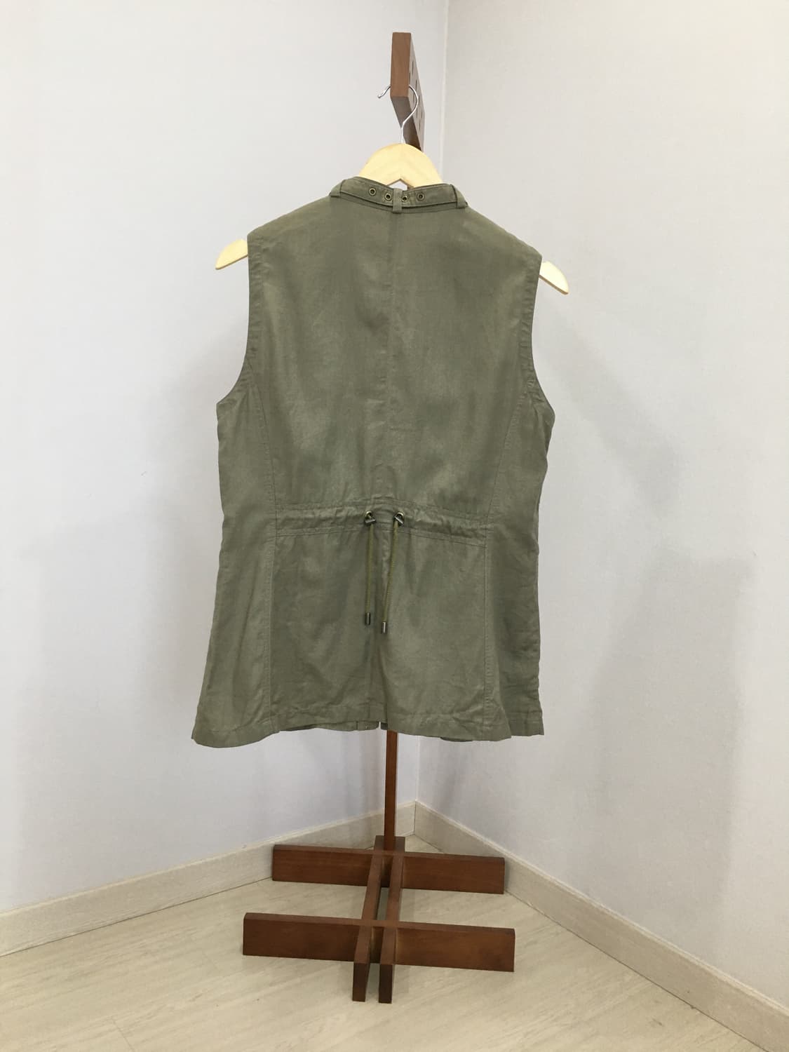 jpn빈티지 카키색 디테일 집업베스트 상품이미지2