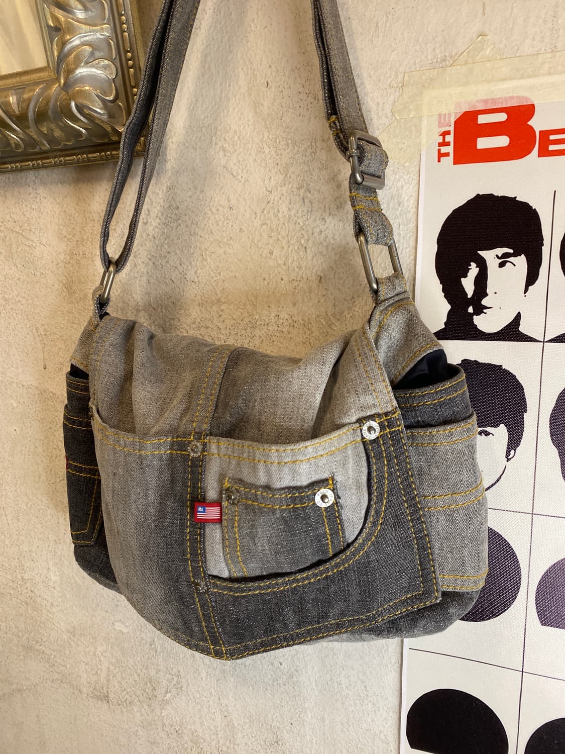 폴로 크로스 토트 패치 데님 메신저백 👜 상품이미지1