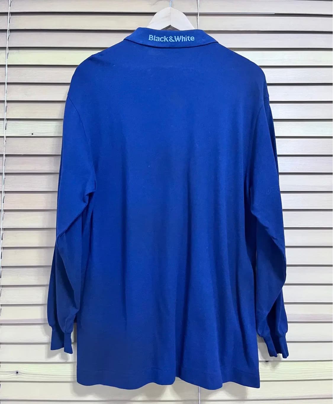 블랙앤화이트 재팬 남성 네이비긴팔PK티셔츠 상품이미지3