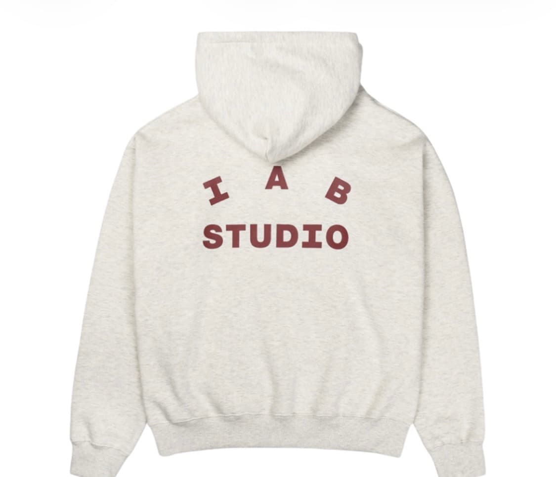 아이앱스튜디오 후드티 오트밀 버건디 상품이미지1