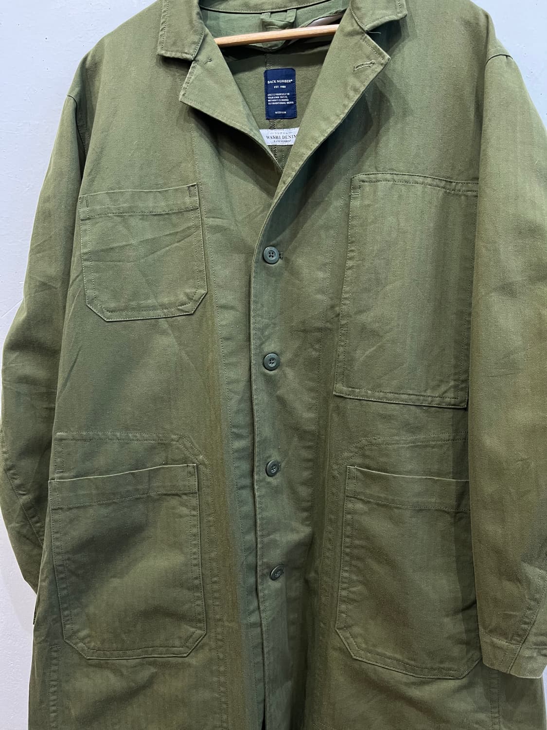 Back Number 헤링본 Washi Denim 밀리터리 코트  상품이미지5