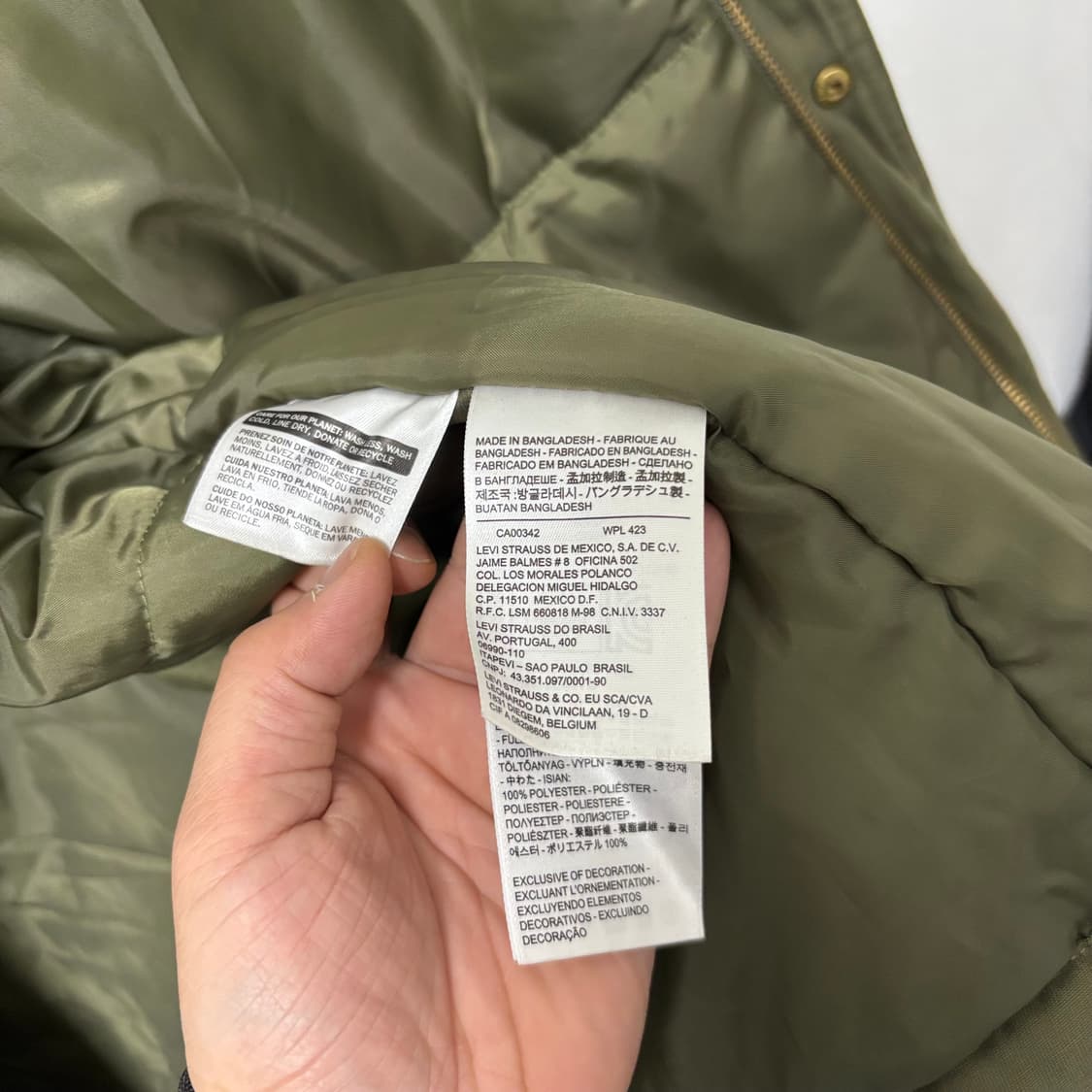 리바이스 올리브 누빔 워크자켓 상품이미지4