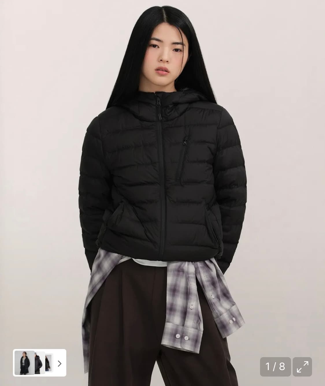 무신사스탠다드 시티 레저 우먼즈 후디드 라이트 다운 재킷 경량 상품이미지1