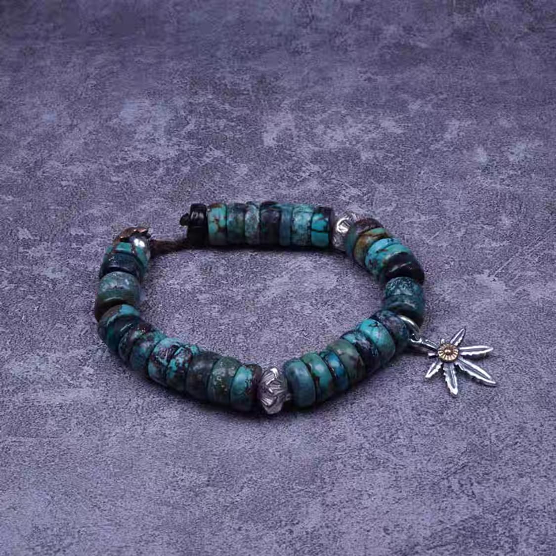 Oceanora 실버 메이플 리프 터쿼이즈 팔찌 상품이미지3