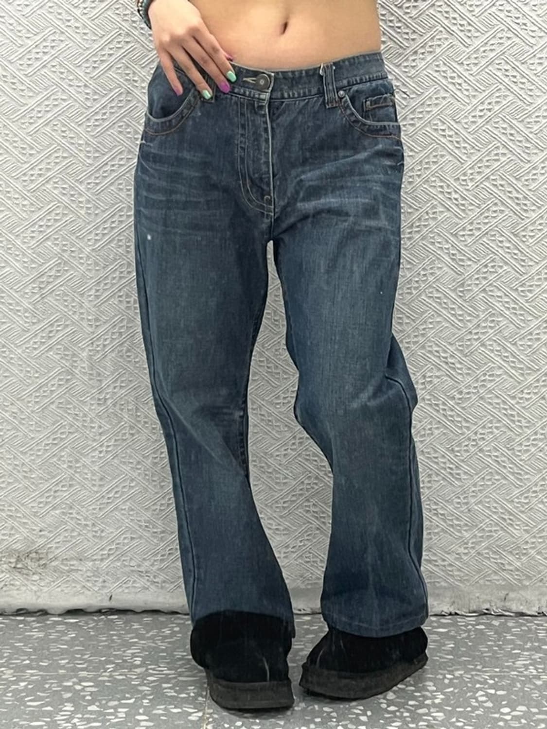 본 더치 그로테스크 자수 패치 데님 팬츠  32인치 C06796 상품이미지2