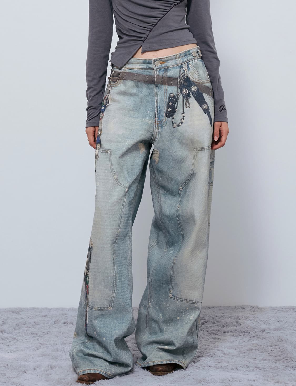 [2] 그레일즈 KEY CHAIN ILLUSION DENIM PANTS 상품이미지4