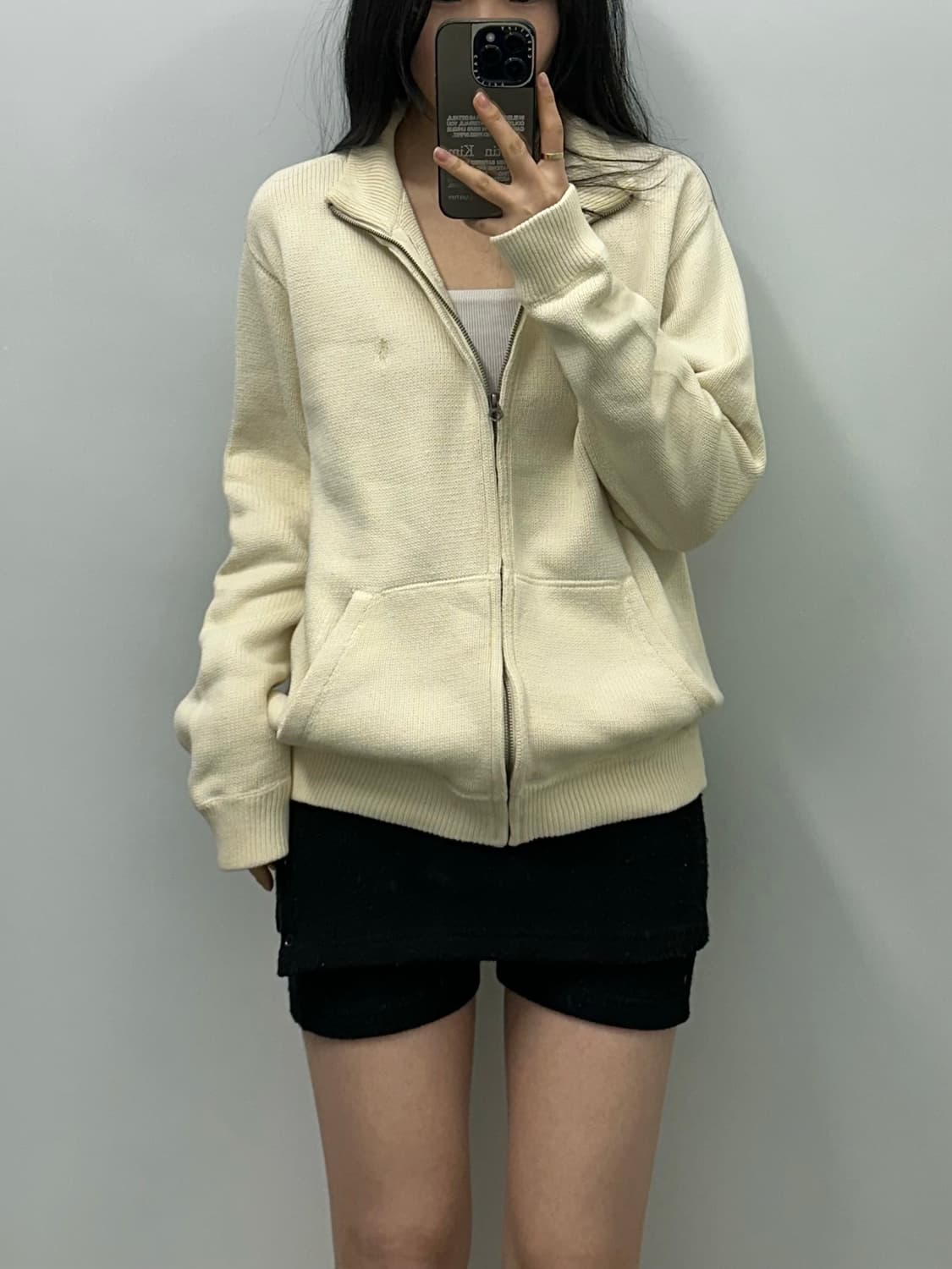 폴로 랄프로렌 90s 아이보리 니트 집업 상품이미지1