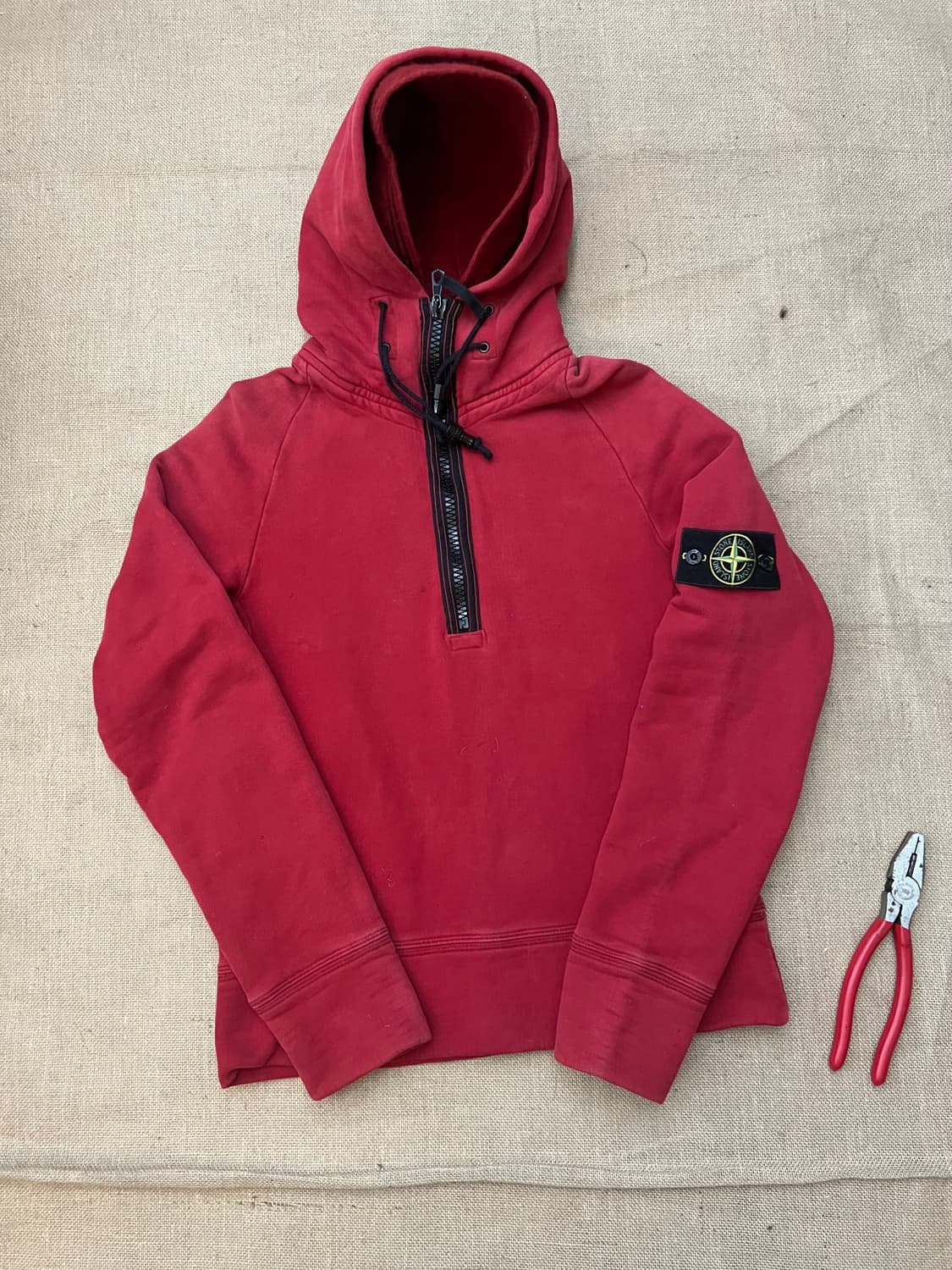 스톤아일랜드 레드 후드티 M 상품이미지2