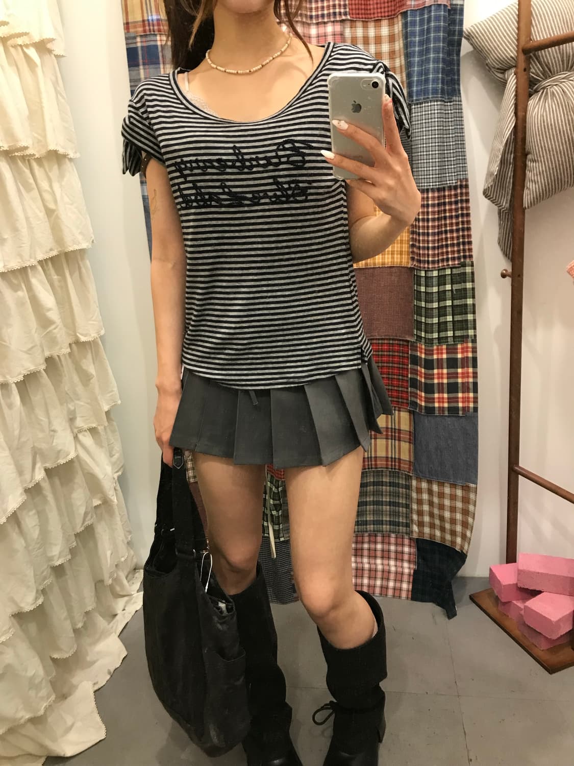 버버리 블루라벨 단가라 리본 티 상품이미지2