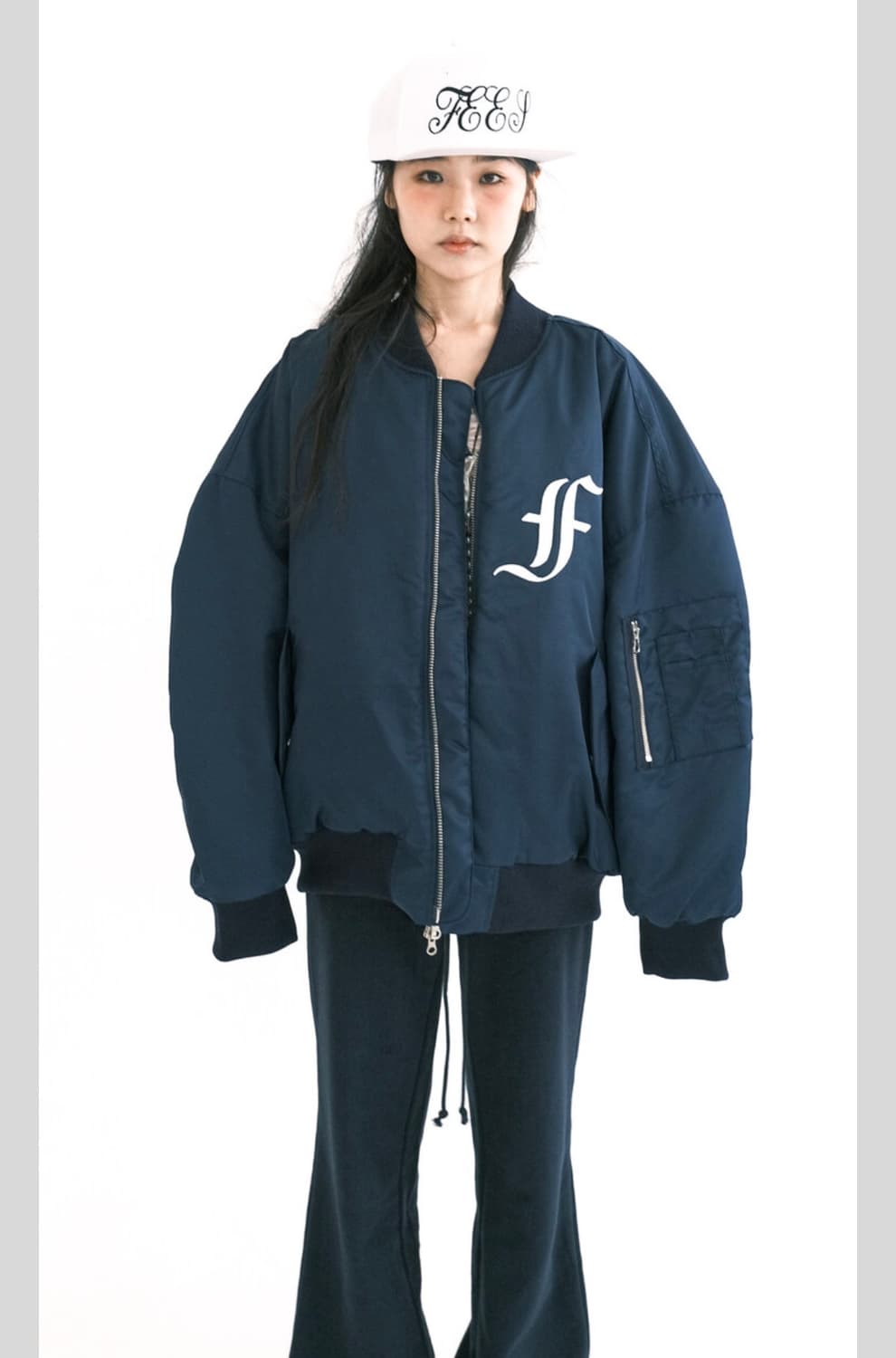 샵페어리 봄버 자켓 네이비 상품이미지1