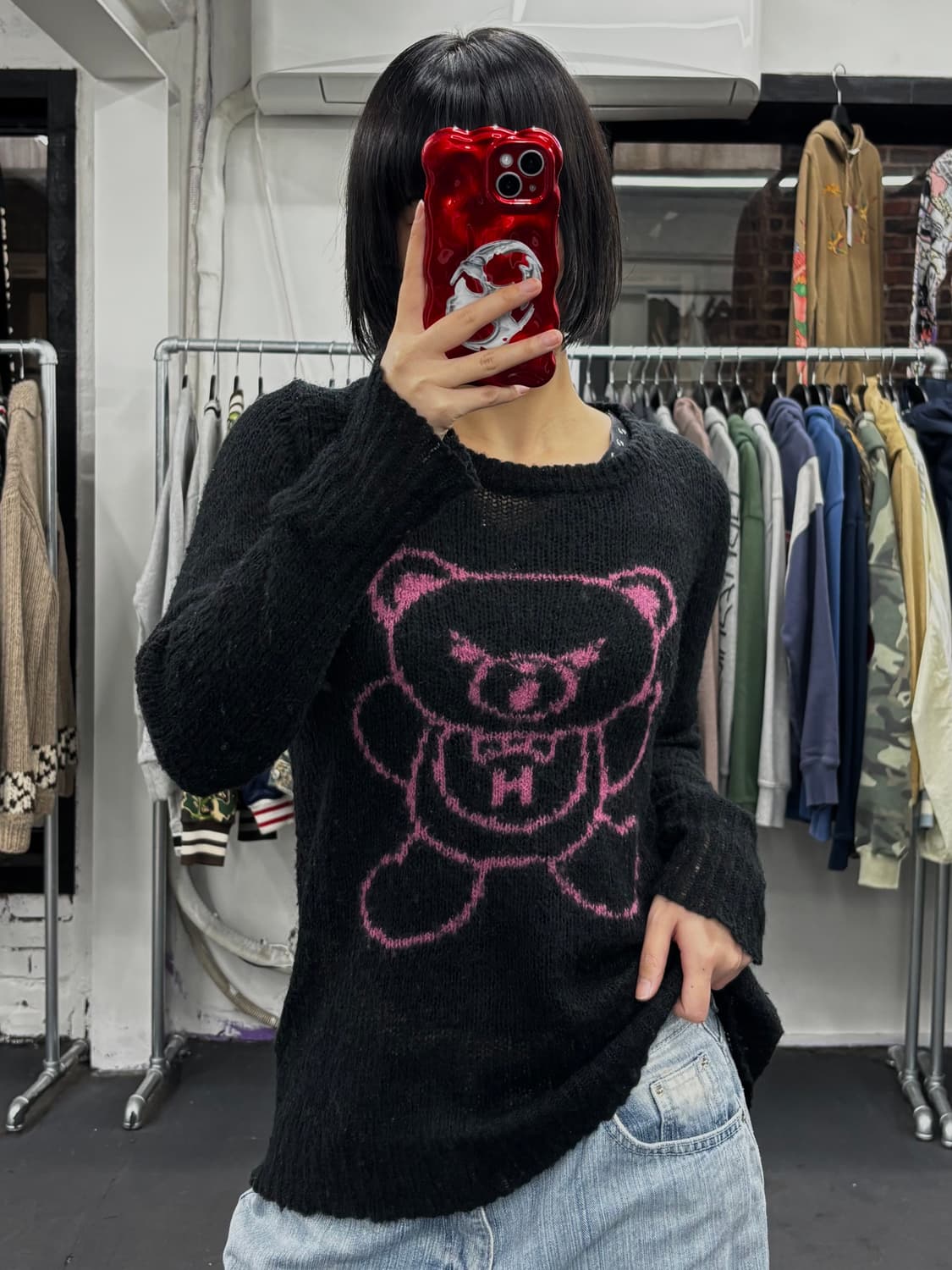 히스테릭 글래머 퍽베어 니트 상품이미지1