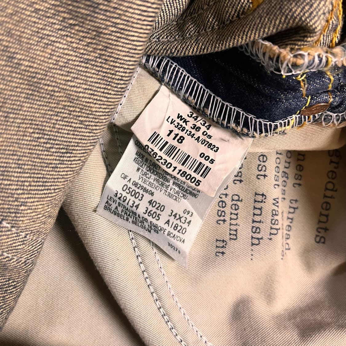 리바이스 데님팬츠 34 X 34 상품이미지5