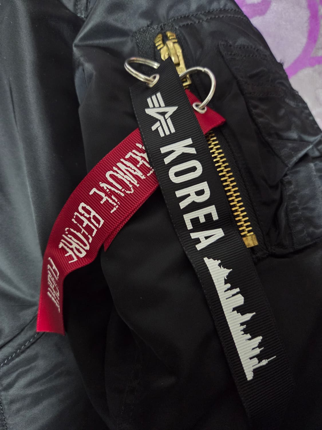 가슴85-95)알파인더스트리 MA-1 블랙 봄버자켓 상품이미지2