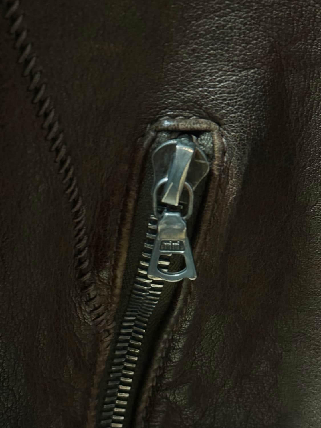 닐바렛 버팔로 레더 빈티지 자켓 브라운L 상품이미지4