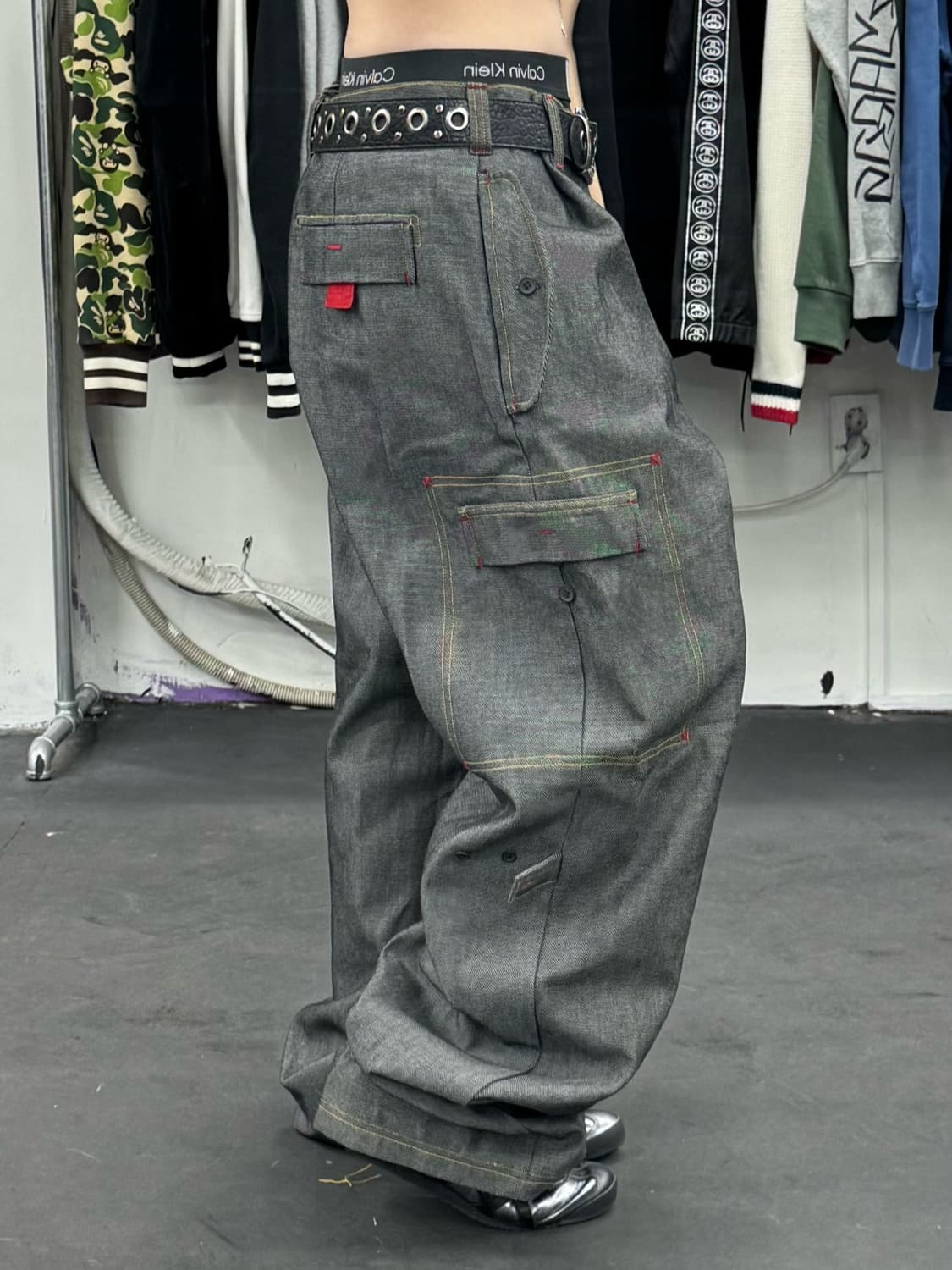 VTG 메탈릭 오버핏 카고팬츠 상품이미지1