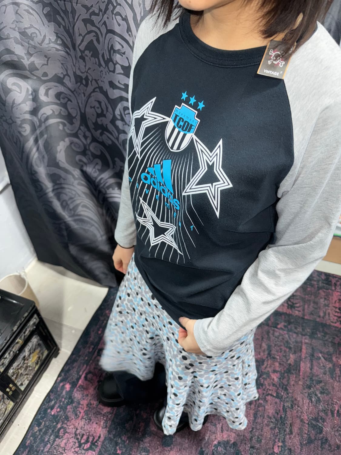 ADIDAS 스타 로고 래글런 탑 상품이미지2