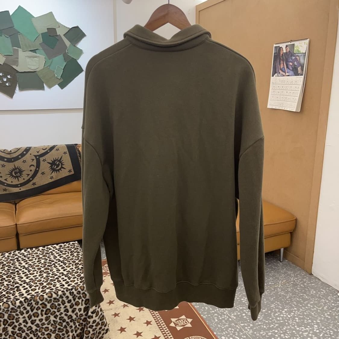 브라운브레스 빈티지 레트로 말차카키 반집업 맨투맨 M C09535 상품이미지4