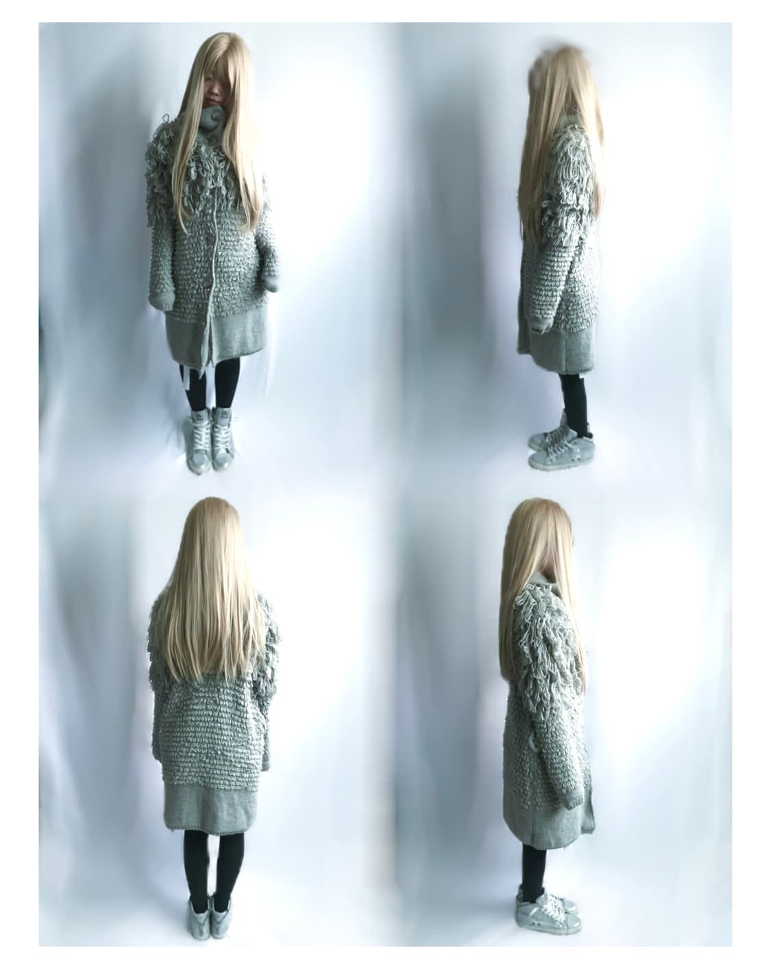 Handmade highneck furry cardigan coat 상품이미지3