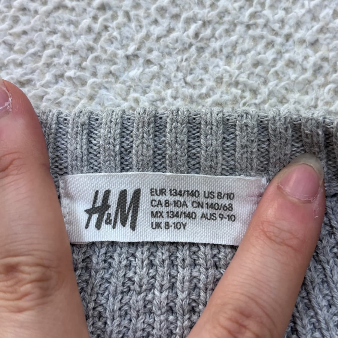 134/140 H&M 키즈 포켓 니트 스웨터 0518E 상품이미지3