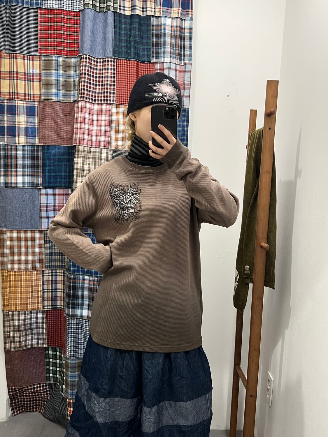 Buckaroo 브라운 패치 니트 상품이미지4