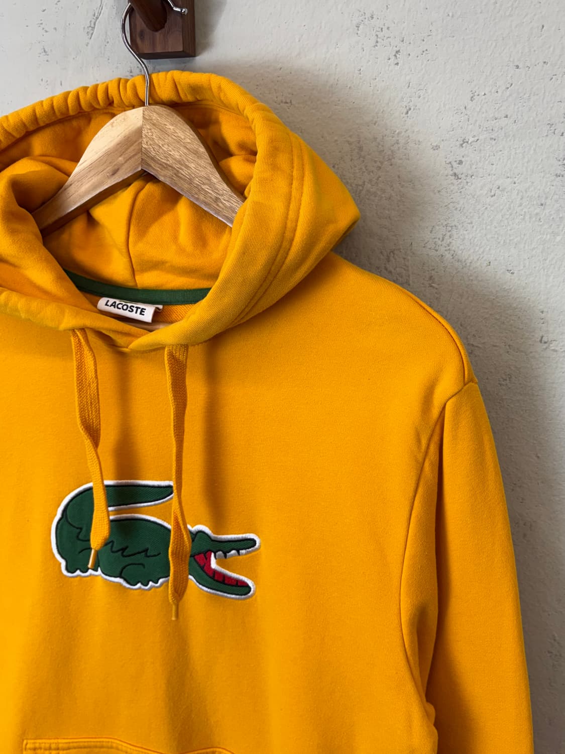 라코스테 빅크록 옐로우 후드티 상품이미지4