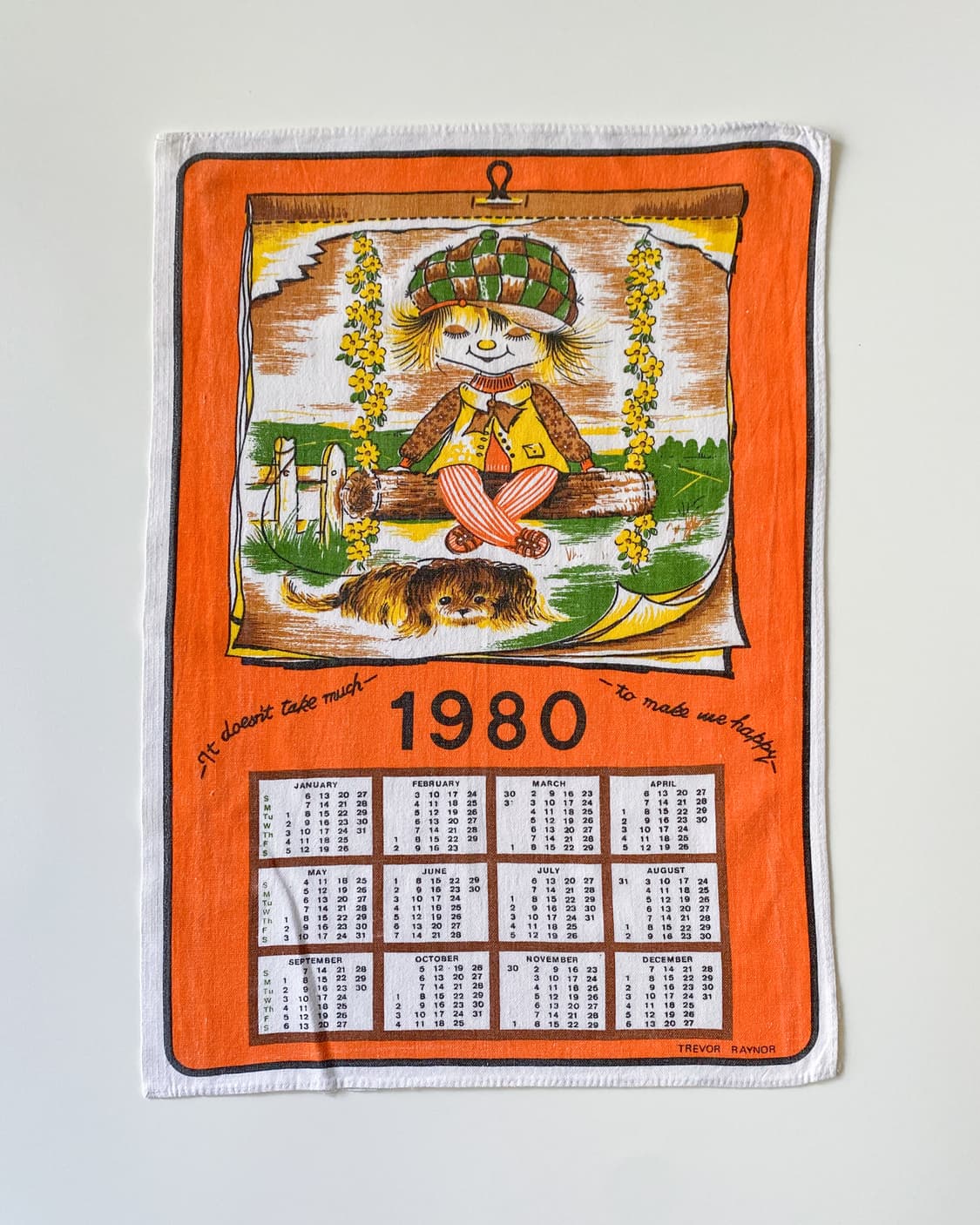 유럽 빈티지 캘린더 패브릭 (1980) 상품이미지2