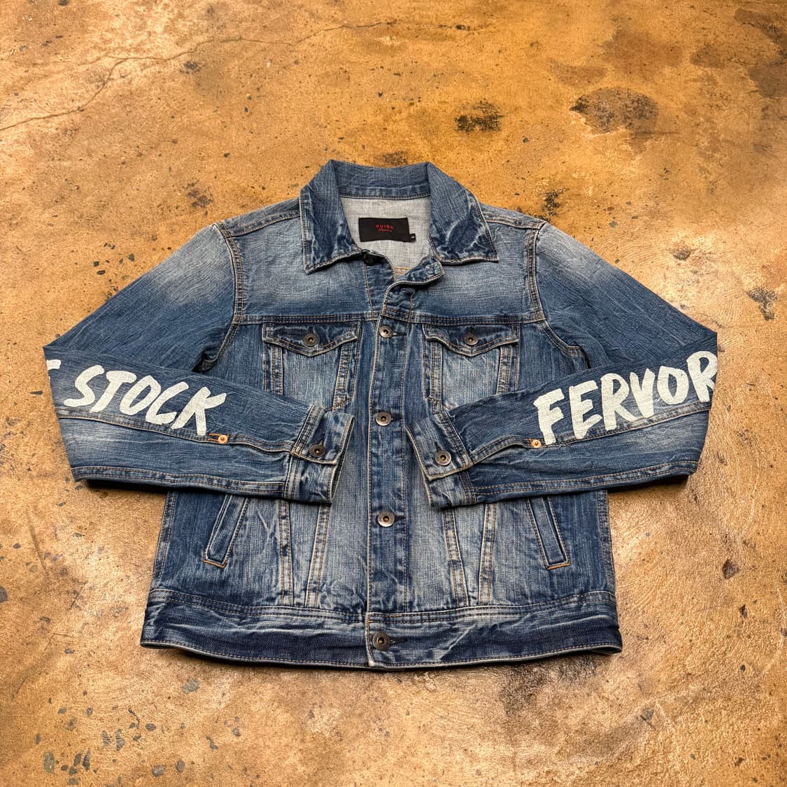 [ 정품/90 ] Evisu 에비수 스펠 워싱 데님 트러커 청자켓 상품이미지2