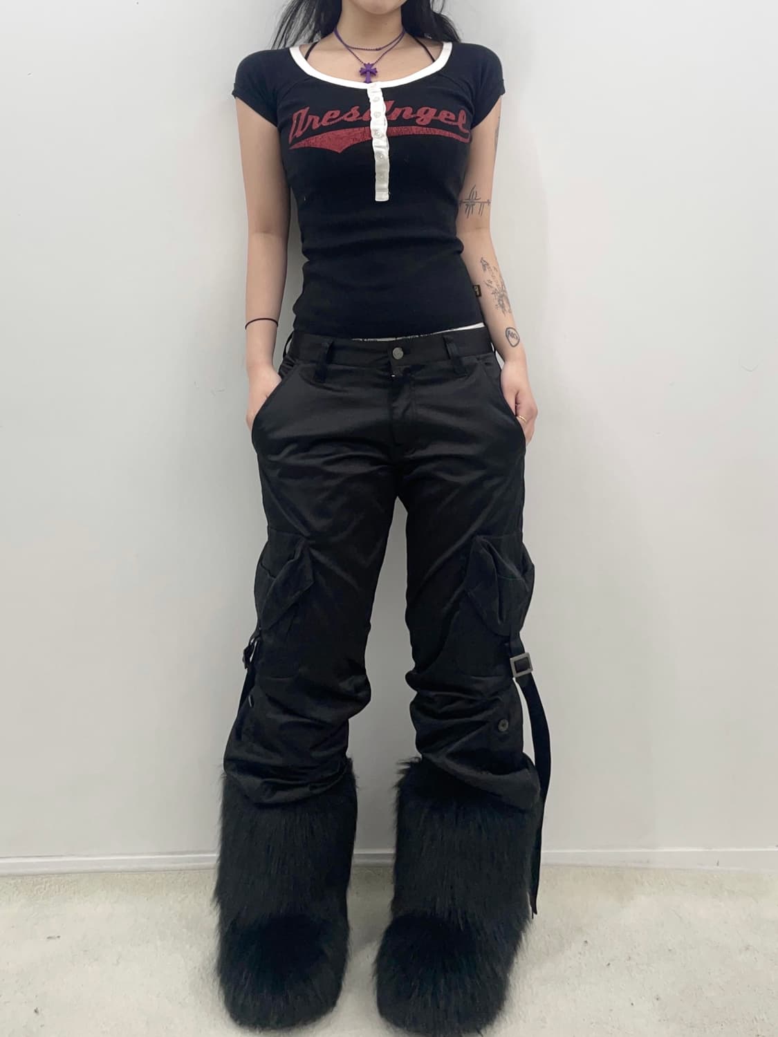 satin cargo strap pants 상품이미지2