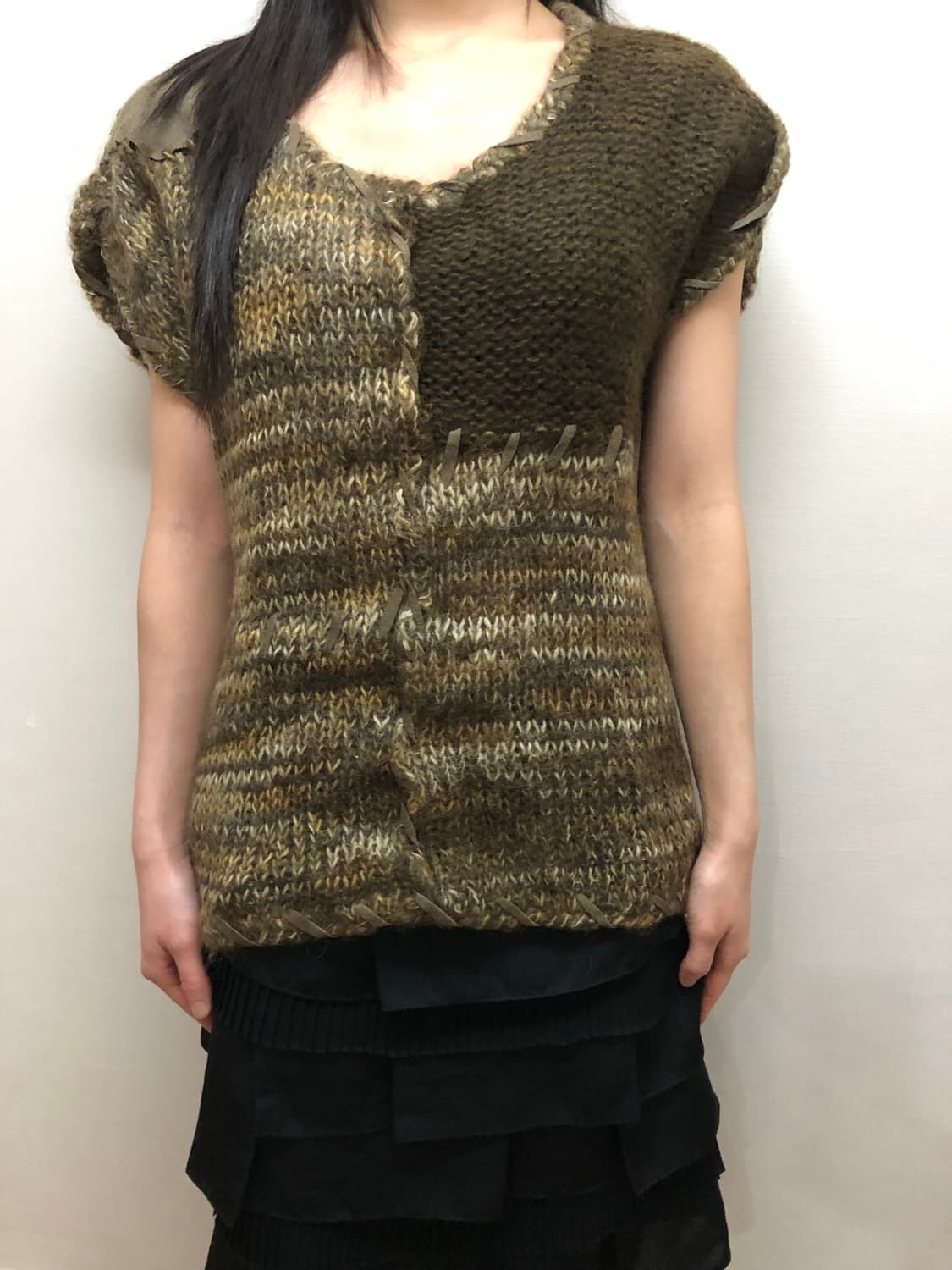 빈티지 브라운 그런지 니트 상품이미지1