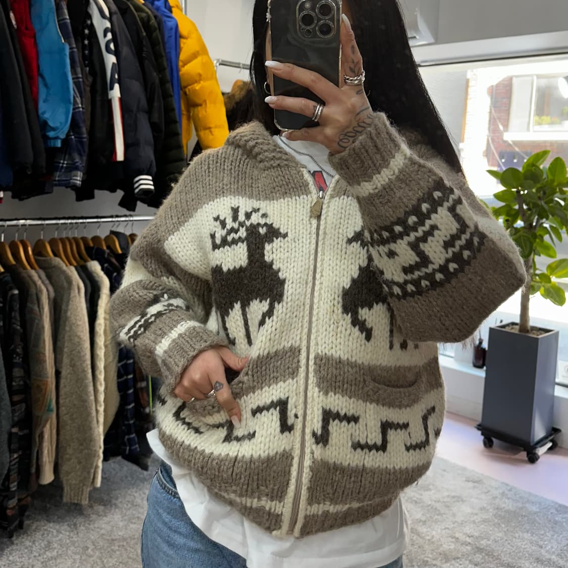 빈티지 코위찬 후디 가디건L 상품이미지8