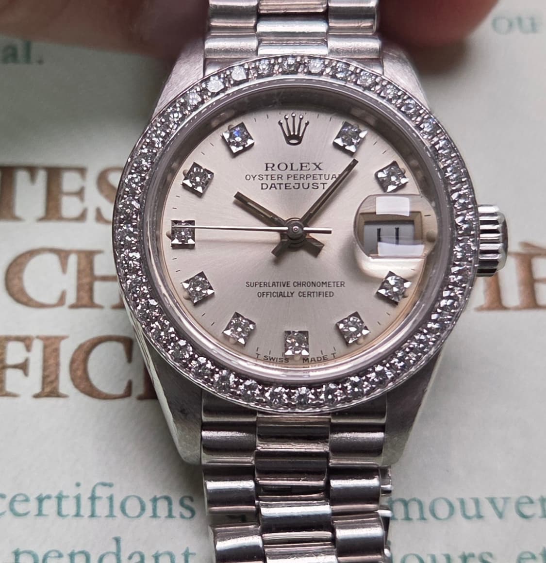 롤렉스 데이저스트 69136 올백통(플래티늄) 다이아베젤 10P다이아 실 상품이미지1