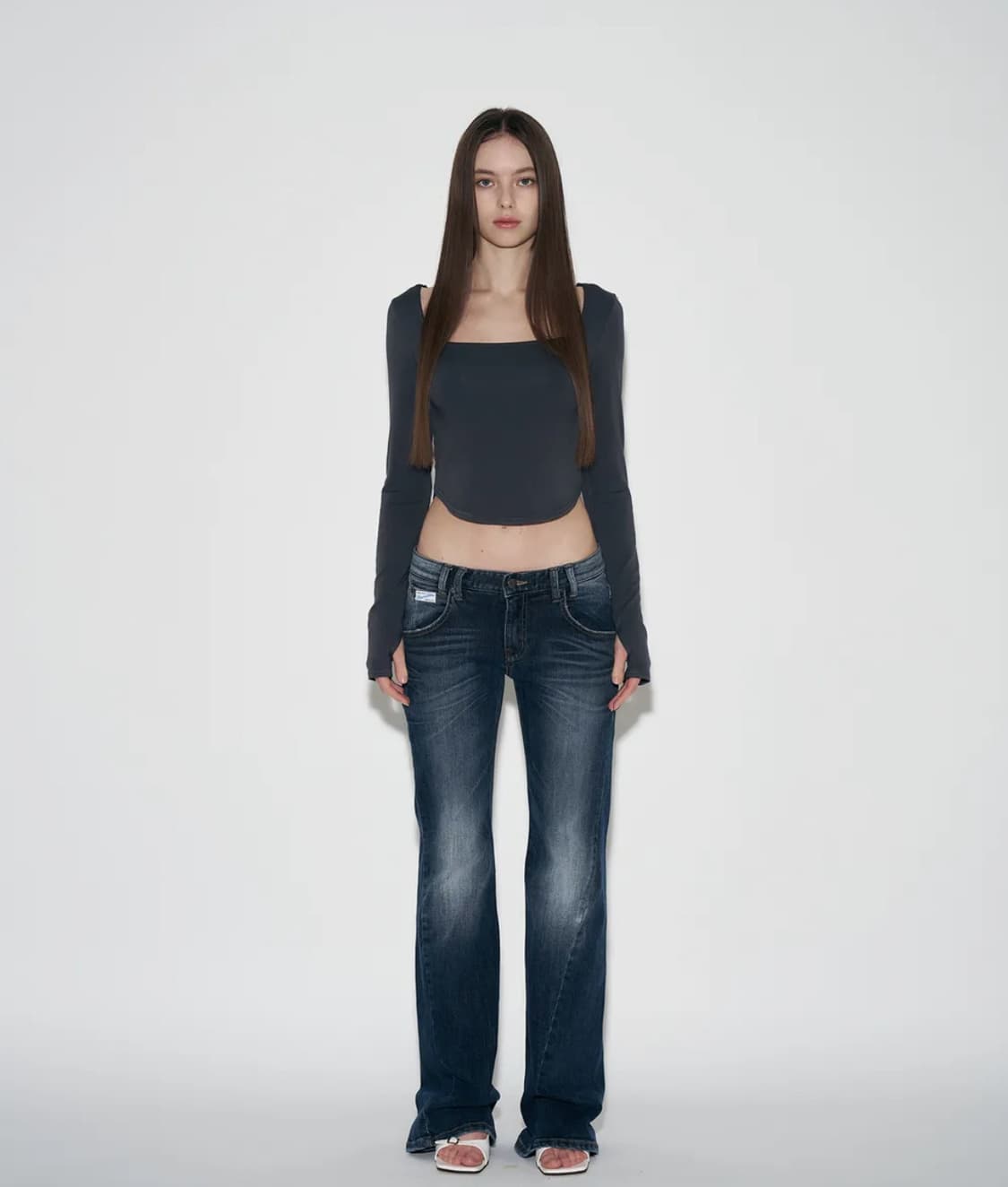 플리즈노팔로우 25 빈티지 워싱 데님 블루 상품이미지1