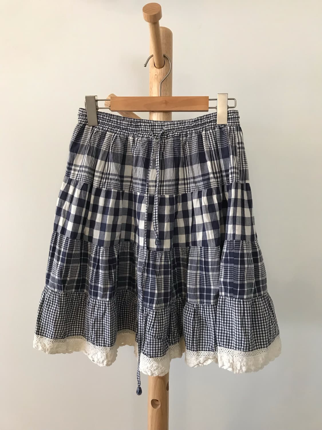 모리걸 체크 티어드 스커트 상품이미지1