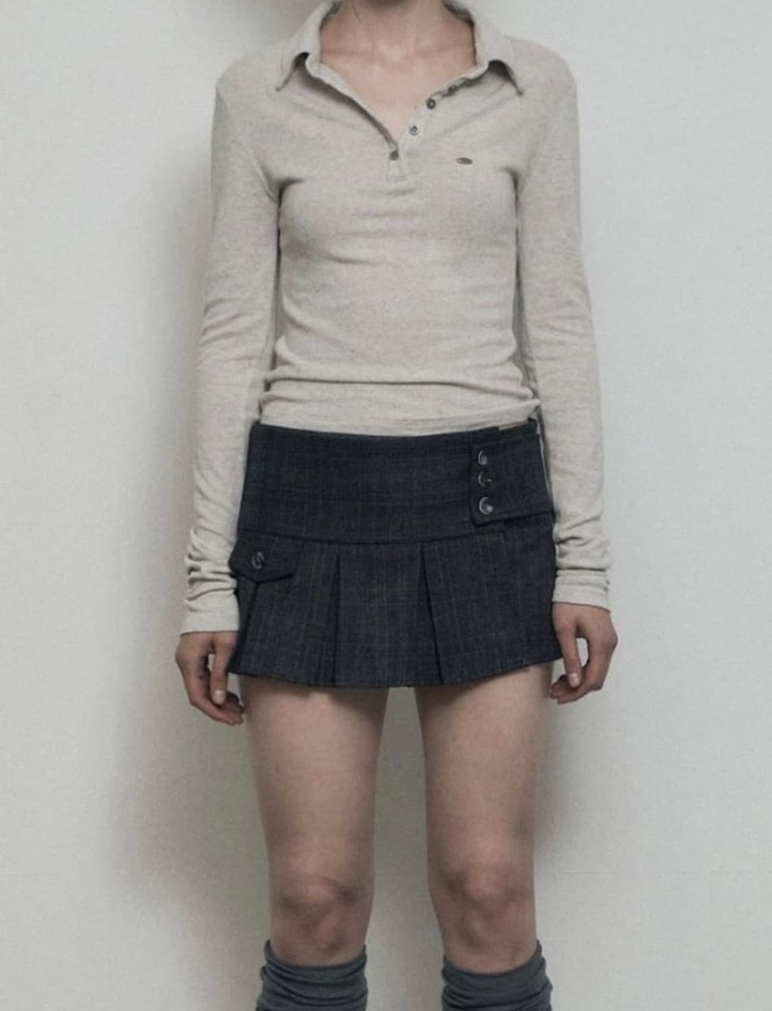 보헤미안서울 플리츠랩스커트 그레이 M 상품이미지1