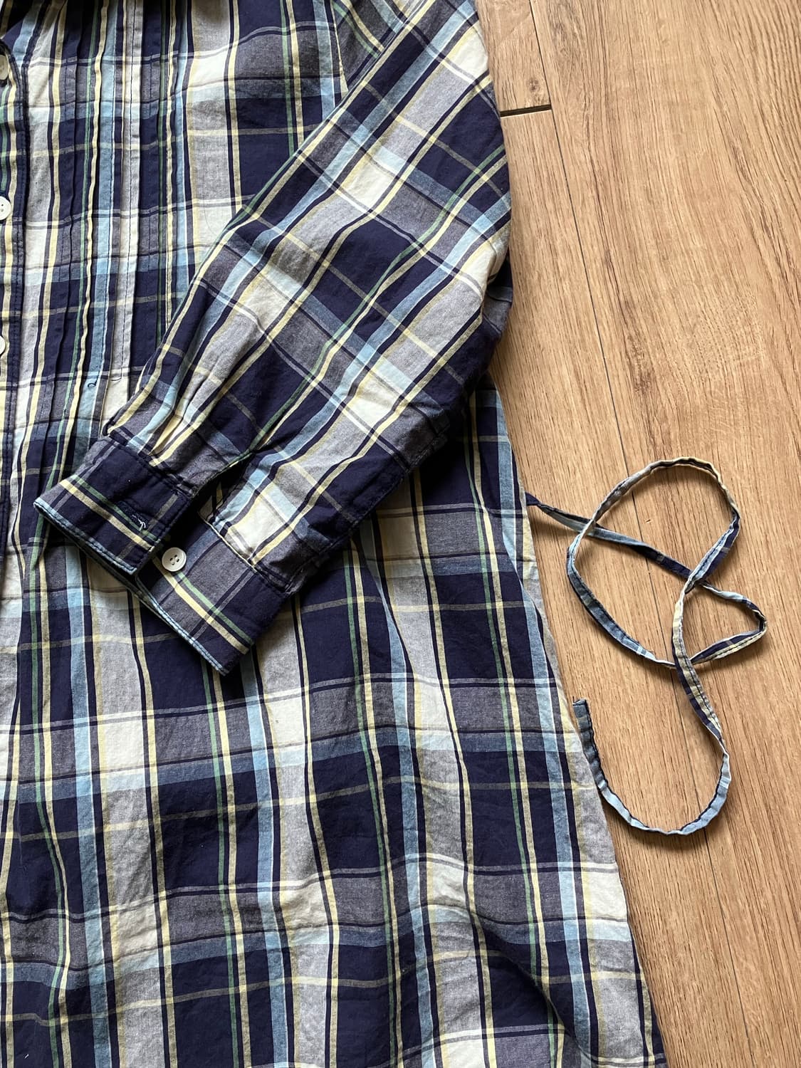 모리걸 하구미 7부 체크 셔츠 상품이미지4