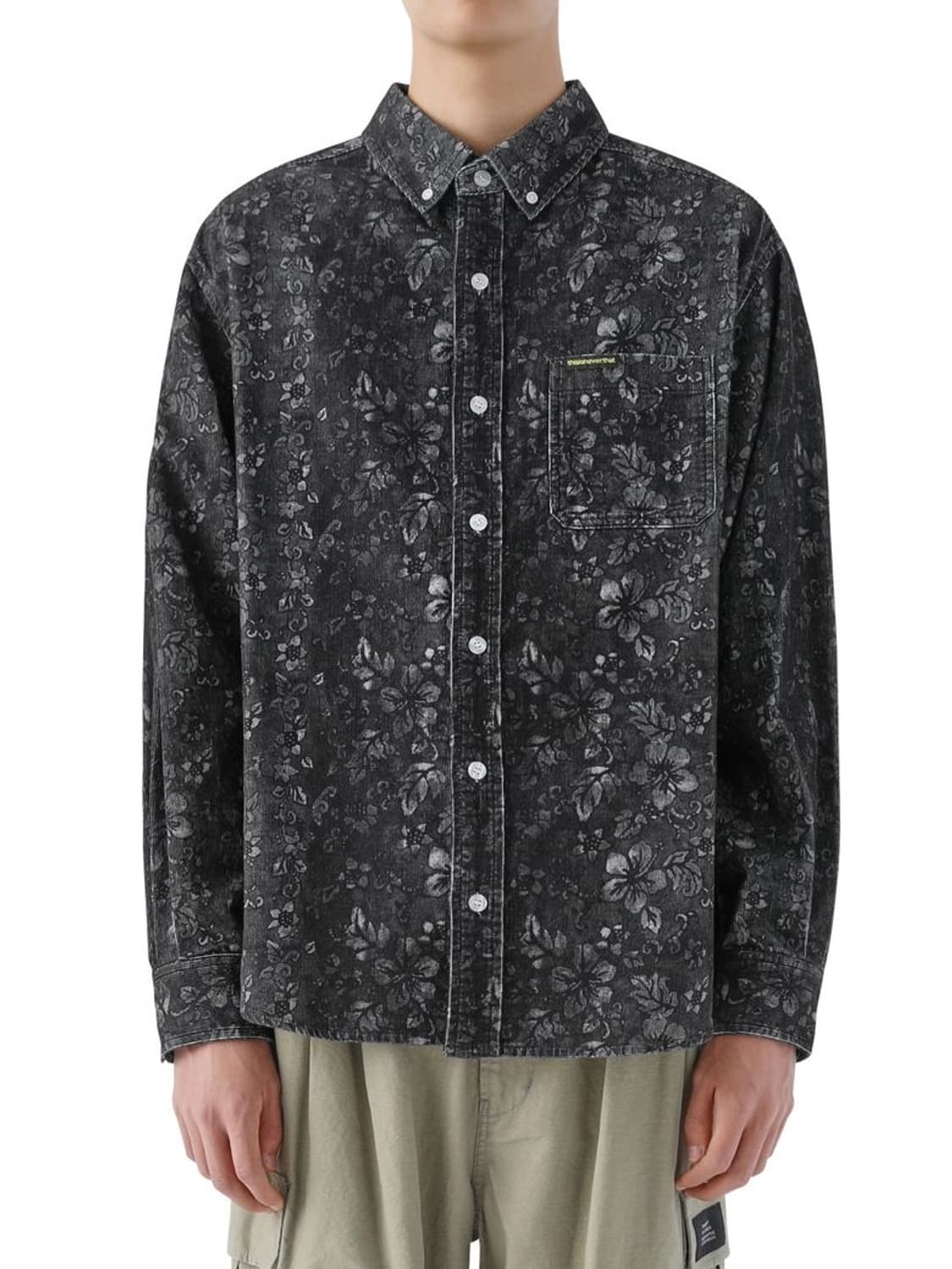 20FW 디스이즈네버댓 Floral Corduroy Shirt Black 상품이미지1