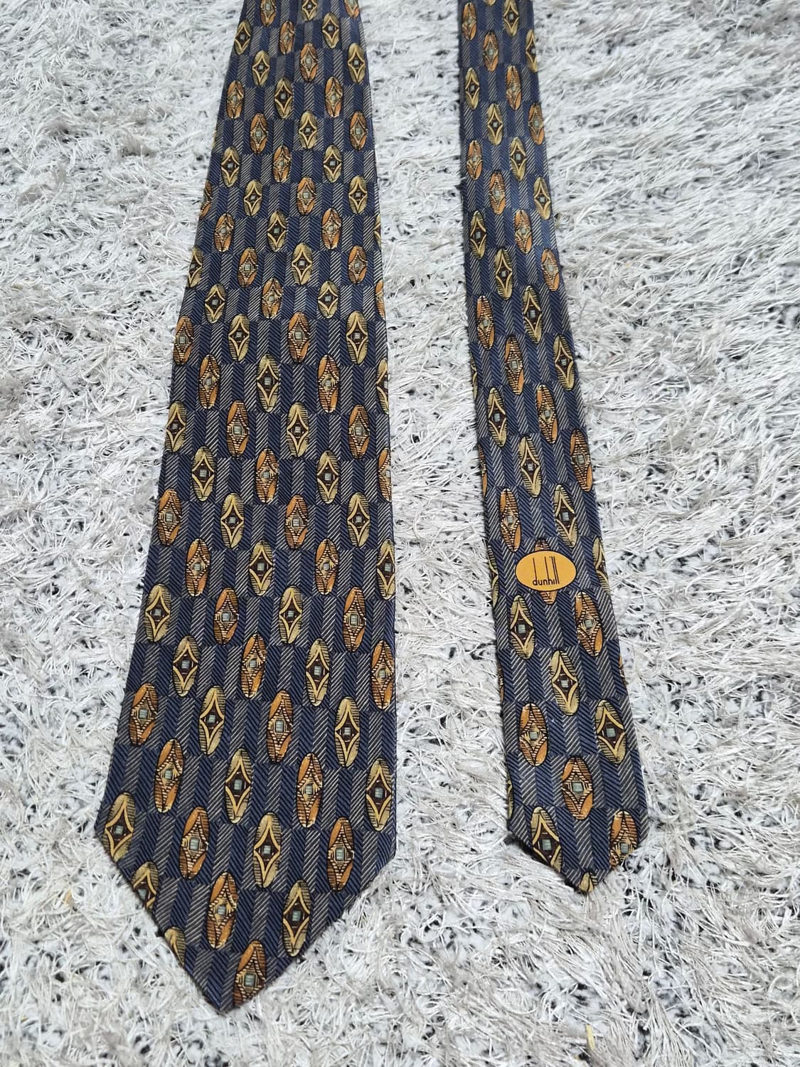 던힐Dunhill 인디언쉴드 패턴 넥타이 Free - N62 상품이미지5