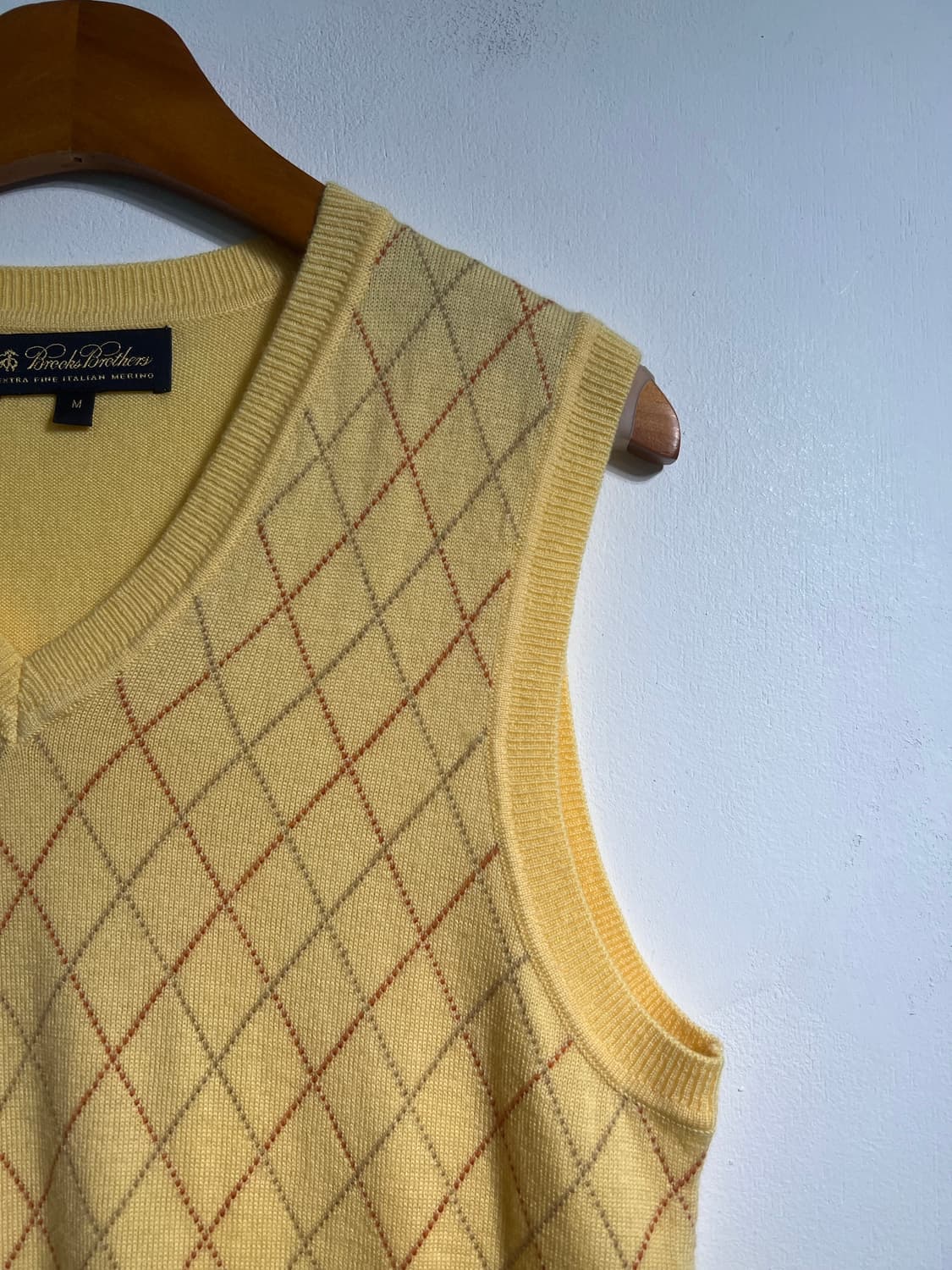 Brooks brothers 브룩스브라더스 울100% 아가일 니트조끼 상품이미지5
