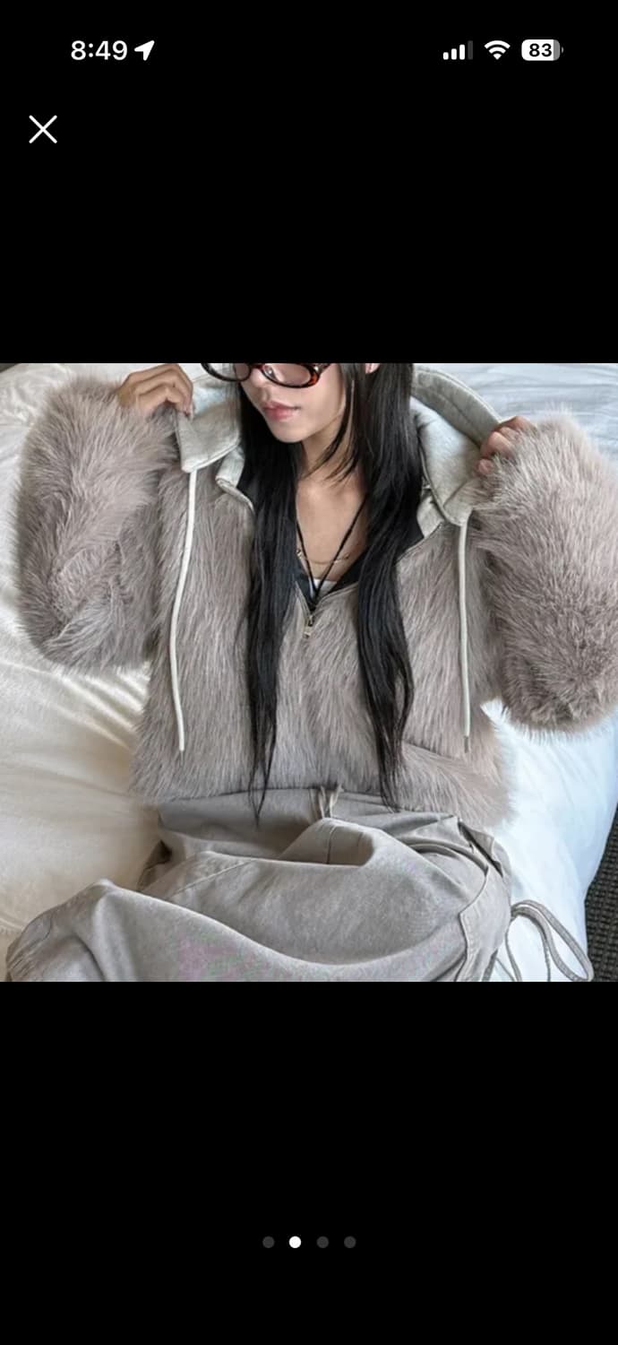 래퍼여친st룩 퍼 후드집업 자켓 상품이미지2