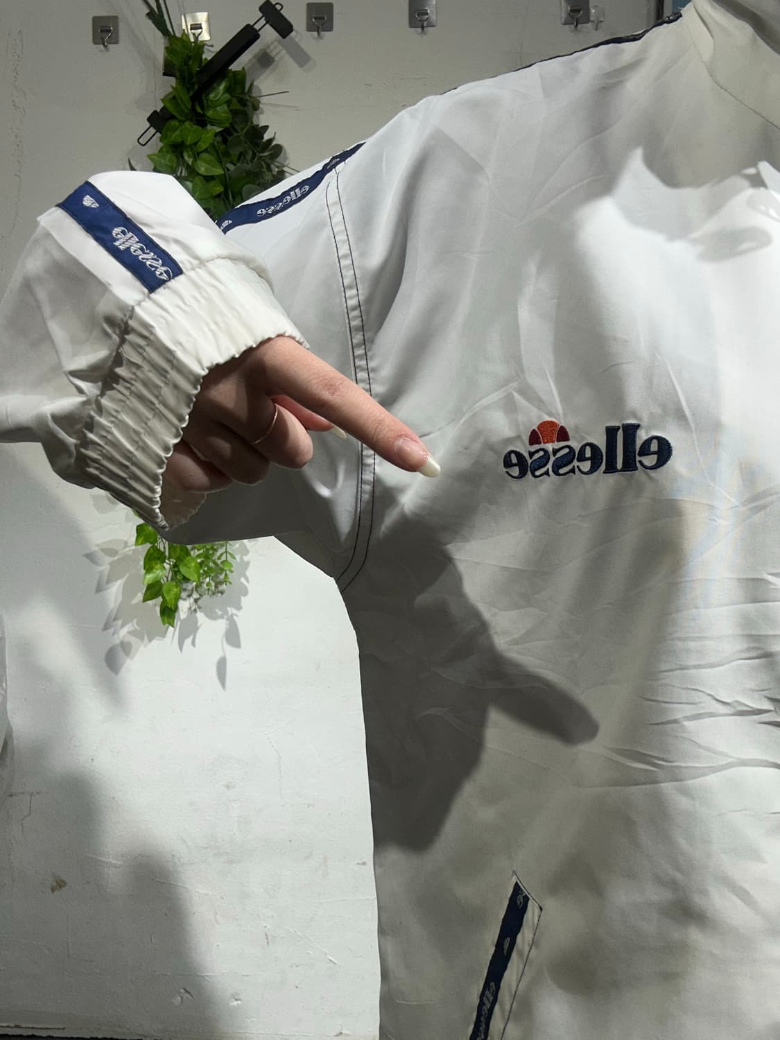 엘레쎄 화이트 블랙 사이드 라인 트랙탑 져지 상품이미지4