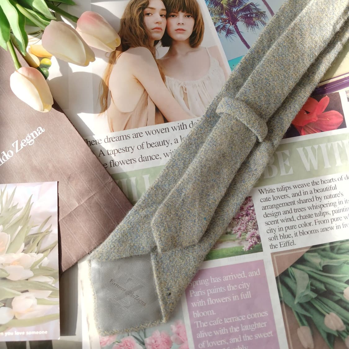 에르메네질도 제냐 울 넥타이 민트 컬러 9.5cm A+등급 a19717 상품이미지8